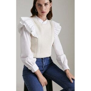 karen millen Pleated Shoulder Detail Knitted Tabard Size XS